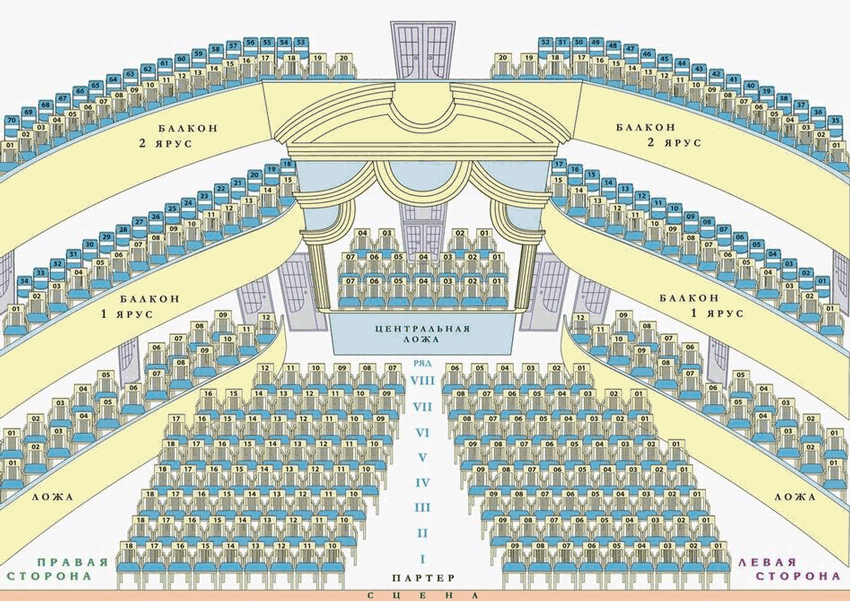 Схема зала музыкального театра станиславского и немировича данченко